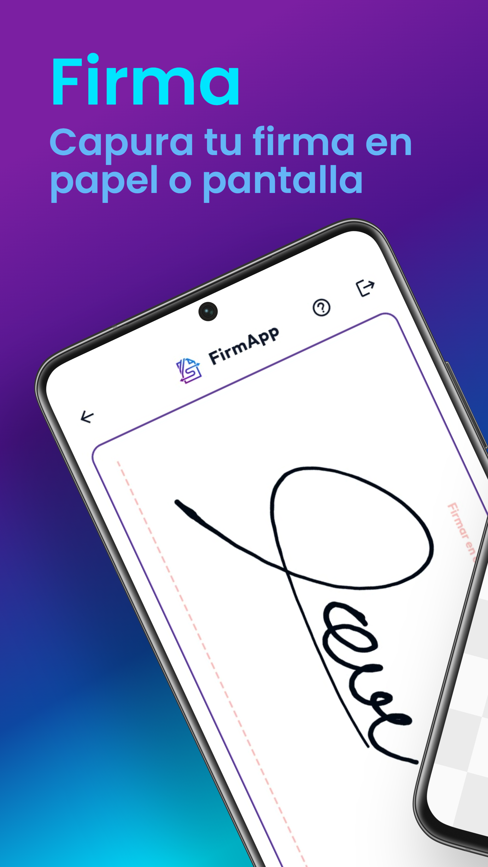 Pantalla de inicio de FirmApp